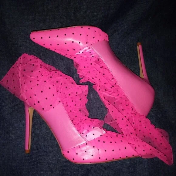 AZALEA WANG " PERFECTED PERSONIFIED " TULLE POLKA DOT / PINK (BRAND NEW !!!!! - Picture 6 of 7